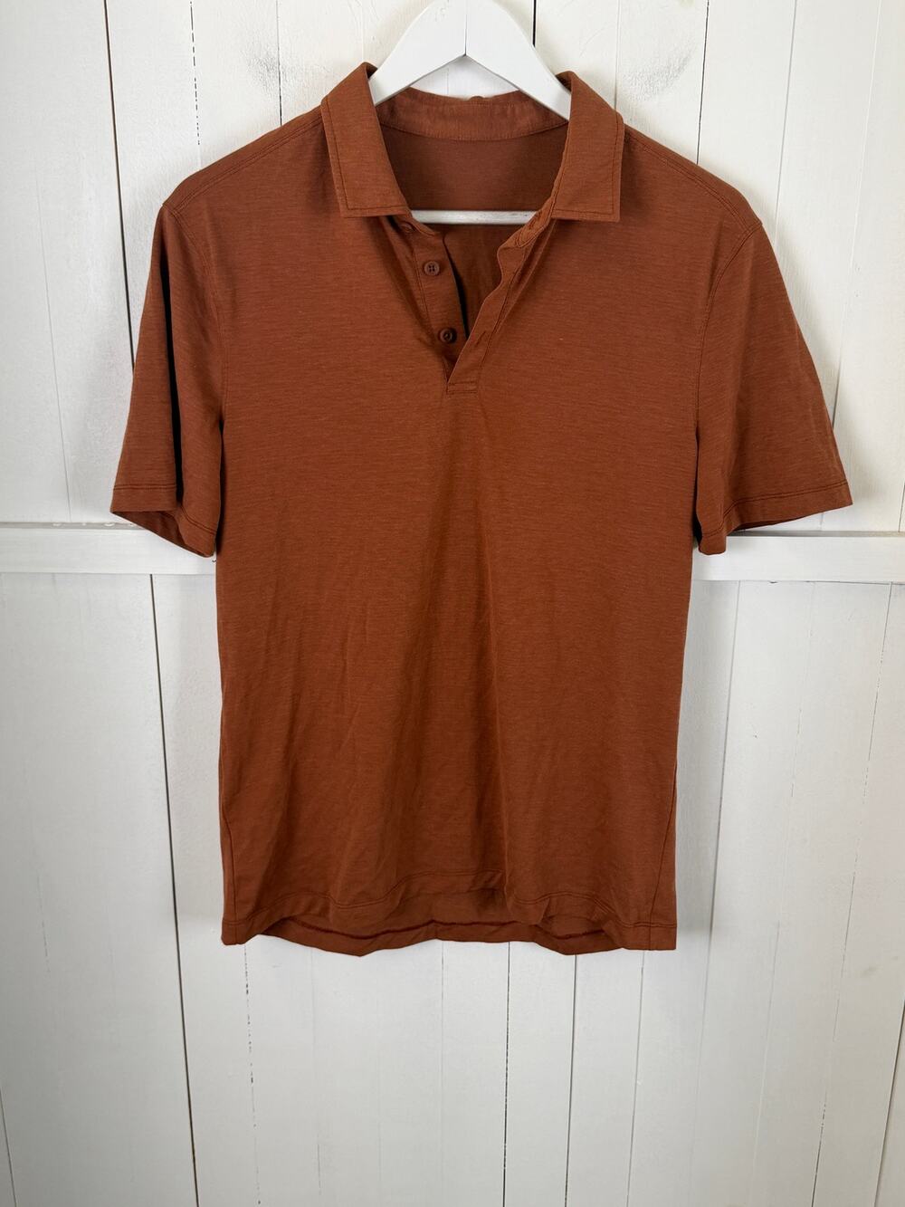 Lululemon Men’s Orange Polo Shirt Size M Excellent Condition